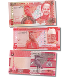 3 banknoty 5 Dalasi, Gambia, 2013&ndash;2023, UNC