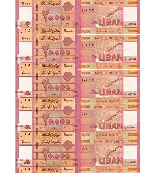 10 Banconote da 20000 Livres, Libano, UNC 002261 фото 10 Banconote da 20000 Livres, Libano, UNC 002261 фото