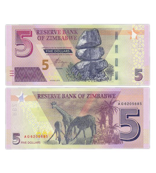 5 Dollars, Зімбабве, 2019 рік, UNC 000088 фото