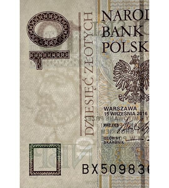 10 Zlotys, Polonia, 2016, UNC 004385 фото 10 Zlotys, Polonia, 2016, UNC 004385 фото