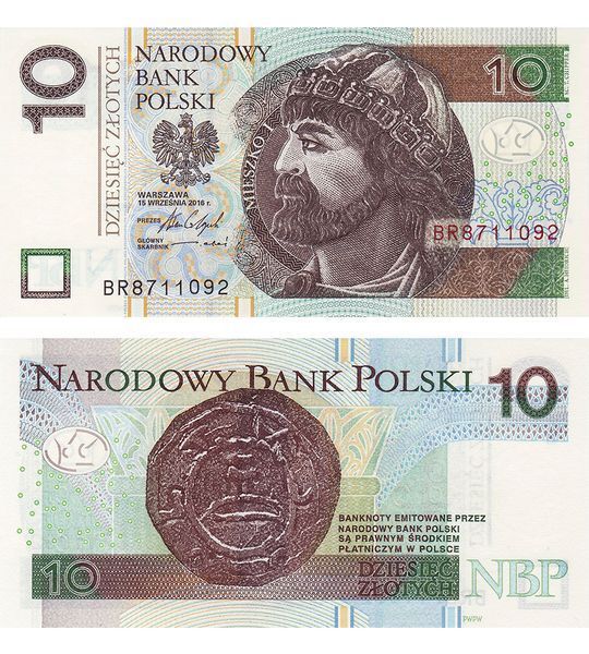 10 Zlotys, Polonia, 2016, UNC 004385 фото 10 Zlotys, Polonia, 2016, UNC 004385 фото