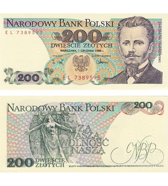200 Złoty, Polen, 1988, UNC 004781 фото 200 Złoty, Polen, 1988, UNC 004781 фото