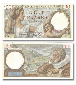100 Francs, Франція, 1942 рік, UNC 005102 фото