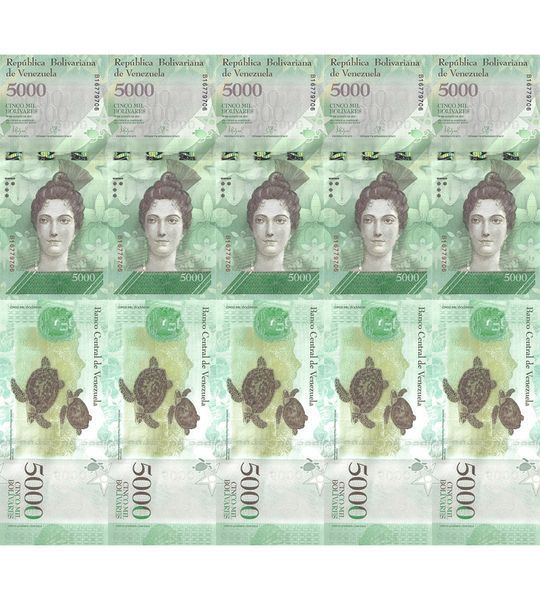 10 banconote da 5000 Bolivares, Venezuela, UNC 004537 фото 10 banconote da 5000 Bolivares, Venezuela, UNC 004537 фото