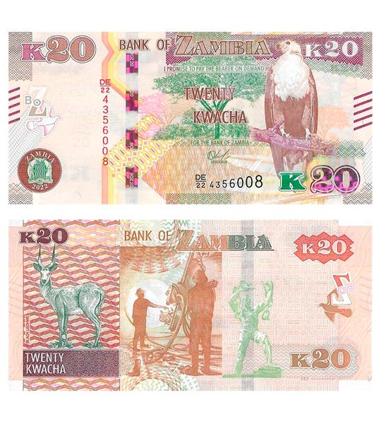 20 Kwacha, Zambia, 2022, UNC