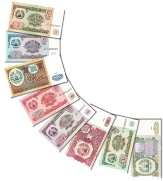 8 банкнот 1, 5, 10, 20, 50, 100, 200, 500 рублей, Таджикистан, 1994 год, UNC 005253 фото