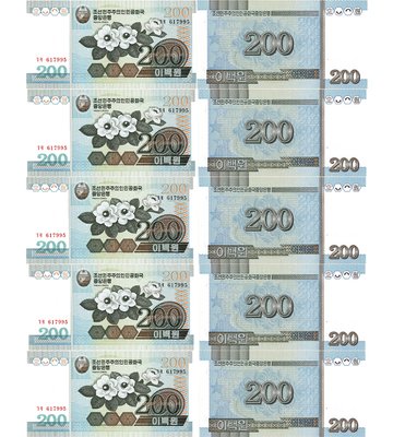 10 банкнот 200 Won, Північна Корея, 2005 рік, UNC 001518 фото