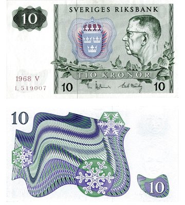 10 Kronor, Швеція, 1968 рік, UNC 003114 фото