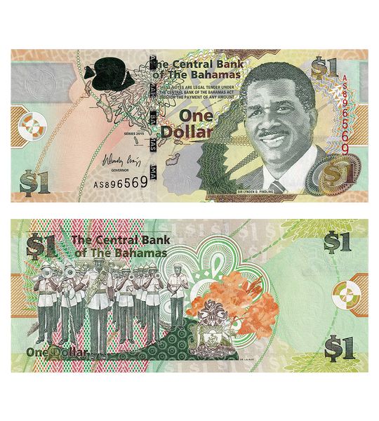 1 Dollar, Багамські острови, 2015 рік, UNC 002222 фото
