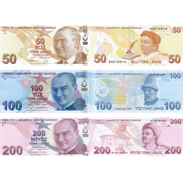 3 أوراق نقدية 50، 100، 200 ليرة، تركيا، 2021 - 2022، غير متداول 002864 фото 3 أوراق نقدية 50، 100، 200 ليرة، تركيا، 2021 - 2022، غير متداول 002864 фото