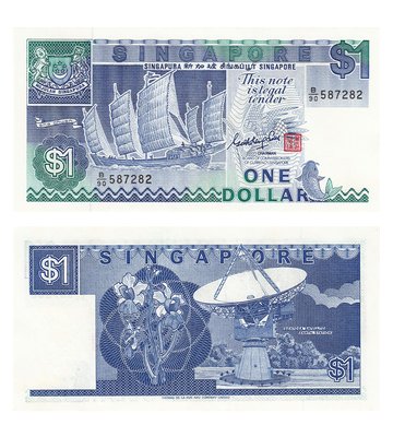 1 Dollar, Сінгапур, 1987 рік, UNC 002223 фото