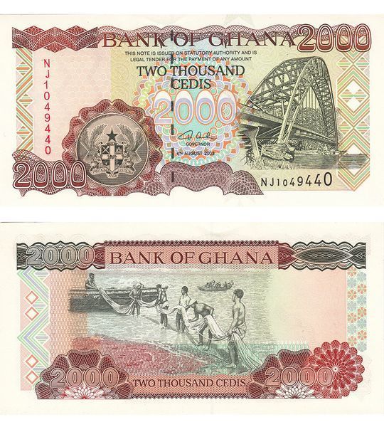 2000 cedi, Ghana, 2003 rok, UNC