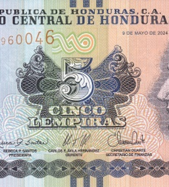 5 lempir, Honduras, 2024 rok, UNC