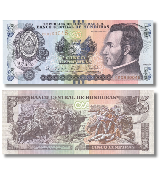 5 lempir, Honduras, 2024 rok, UNC