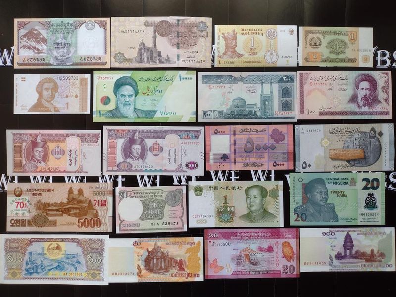 20 banknotes + album, UNC