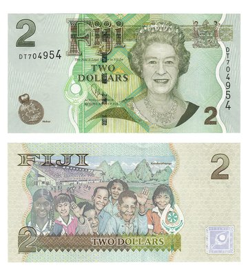 2 Dollars, Fiji, 2007, UNC