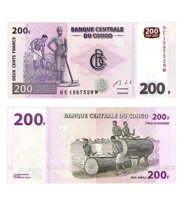 200 Francs, Конго, 2013 рік, UNC 000401 фото