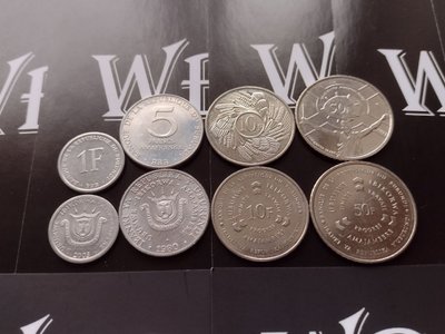 4 монети 1, 5, 10, 50 Francs, Бурунді, 1980 - 2011 рік, UNC 001720 фото