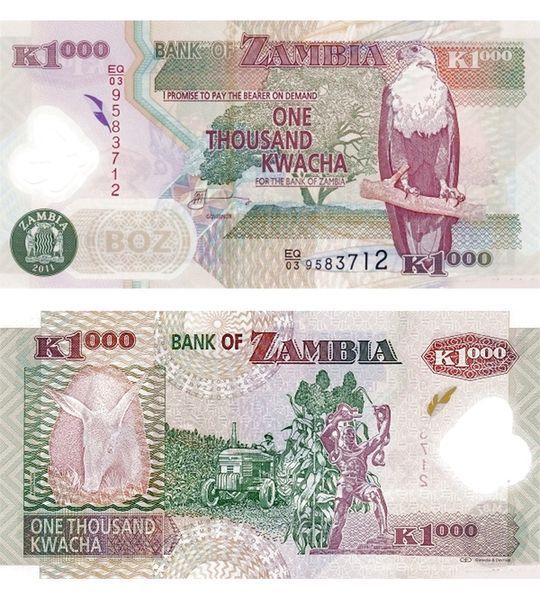 1000 Kwacha, Zambia, 2011, UNC Polymer