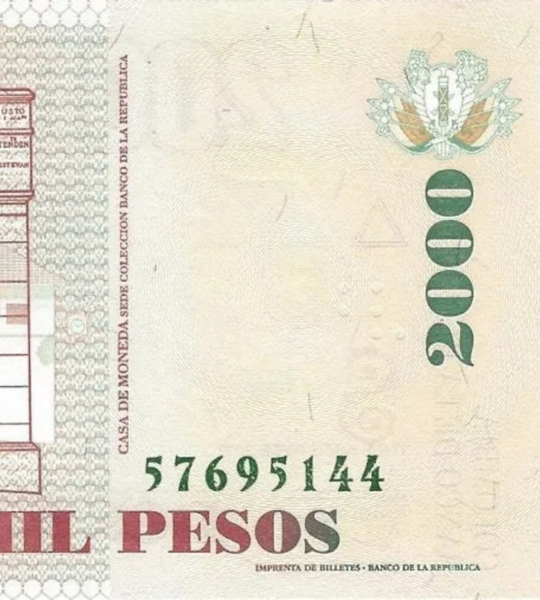 2000 Pesos, Колумбія, 2012 рік, UNC 005553 фото