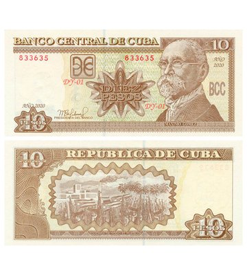 10 Peso, Куба, 2020 рік, aUNC 001091 фото