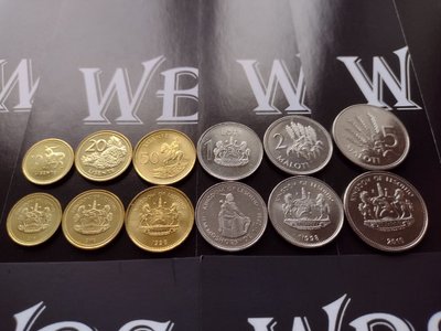 6 монет 10, 20, 50 Lisente, 1, 2, 5 Maloti, Лесото, 1998 - 2018 рік, UNC 001721 фото