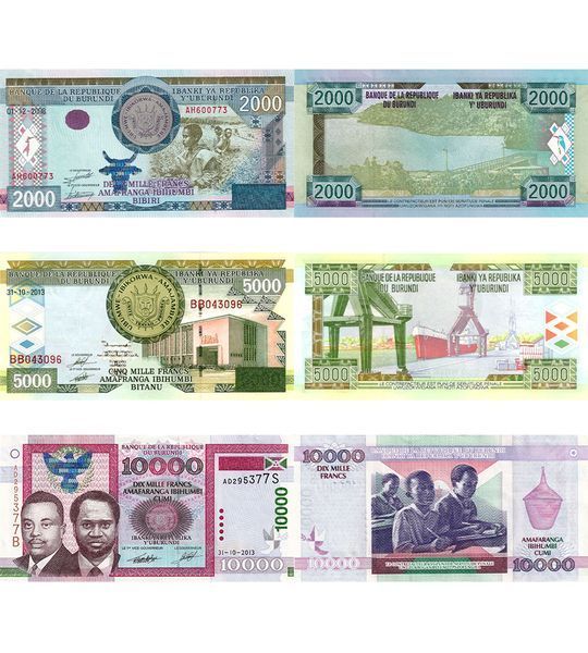 3 банкноти 2000, 5000, 10000 Francs, Бурунді, 2008 - 2024 рік, UNC 004211 фото 3 банкноти 2000, 5000, 10000 Francs, Бурунді, 2008 - 2024 рік, UNC 004211 фото