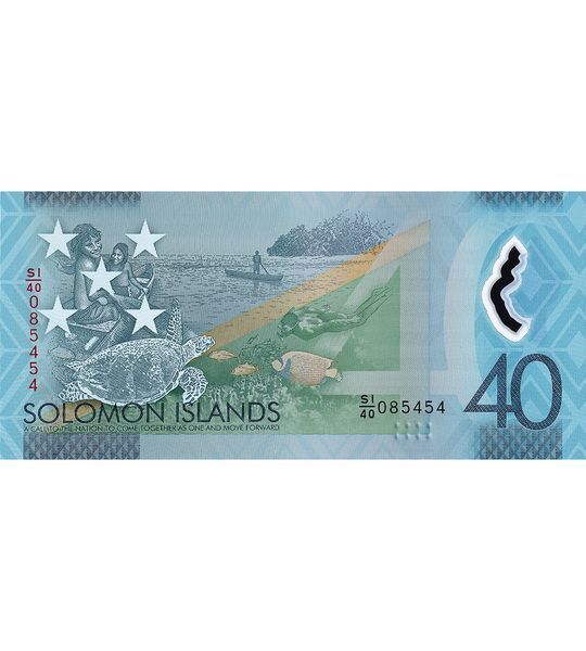 40 d&oacute;lares, Islas Salom&oacute;n, 2018, UNC Conmemorativo Pol&iacute;mero 004060 фото