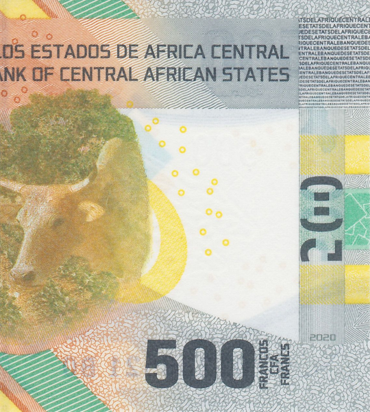 500 franków, Afryka Środkowa, 2020 (2022) rok, UNC