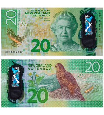 20 Dollars, Нова Зеландія, 2018 рік, UNC Polymer 002719 фото