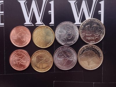 4 монети 1, 2, 5, 10 Pesos, Аргентина, 2017 - 2019 рік, UNC 001623 фото