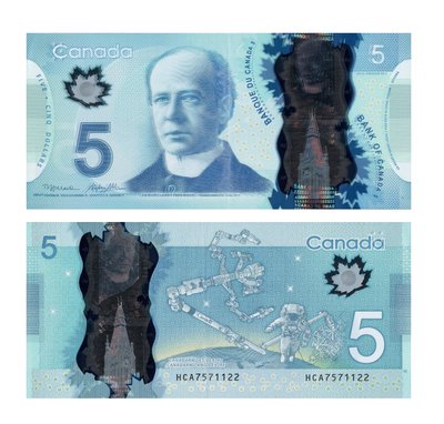5 Dollars, Canada, 2013, UNC Polymer