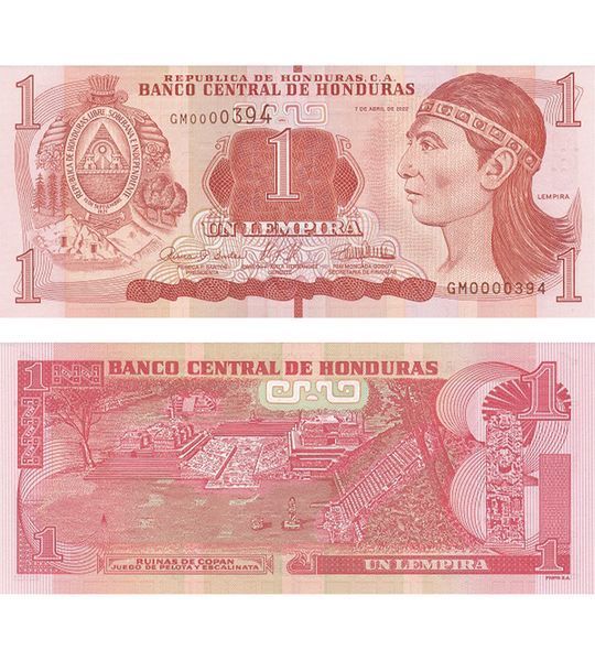 1 Lempira, Honduras, 2022, UNC