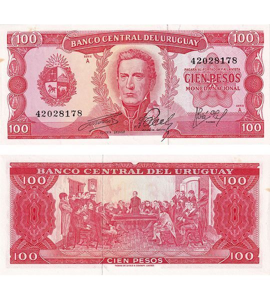 100 Pesos, Uruguay, 1967, UNC 004543 фото 100 Pesos, Uruguay, 1967, UNC 004543 фото