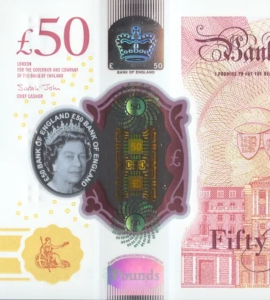 50 Funtów, Anglia, 2020, UNC Polymer