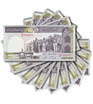 10 Banknotes: 500 Rials, Iran, 2003 - 2009, UNC