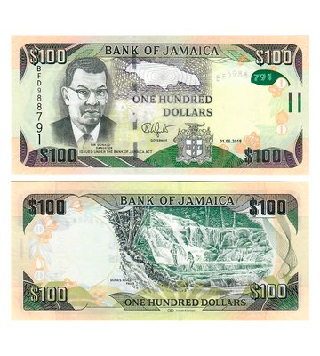 100 Dollars, Jamajka, 2018, UNC