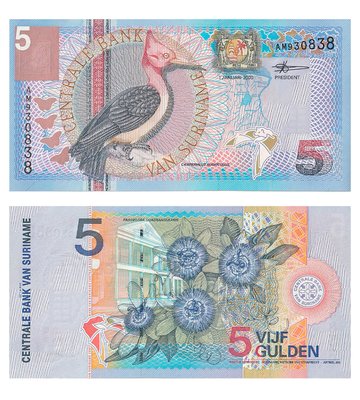 5 Gulden, Сурінам, 2000 рік, UNC 002375 фото