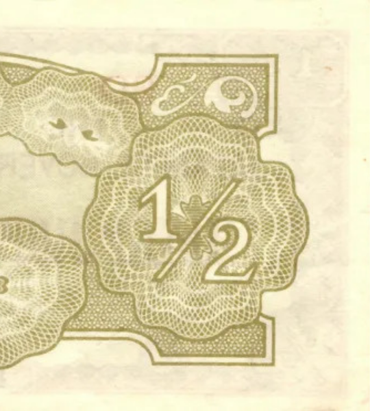 1/2 Rupee, Бірма, 1942 рік, aUNC 005259 фото