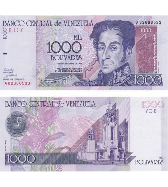 1000 Bolívares, Venezuela, 1998, UNC 004890 фото 1000 Bolívares, Venezuela, 1998, UNC 004890 фото