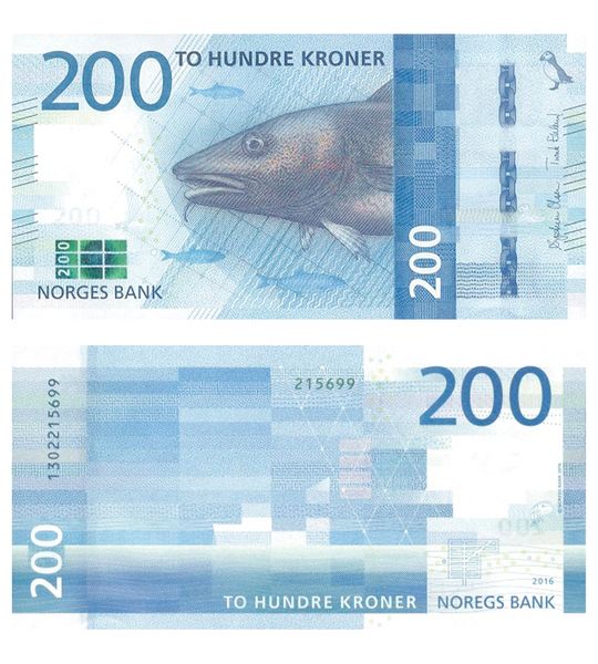 200 Kroner, Норвегія, 2016 рік, UNC 002670 фото