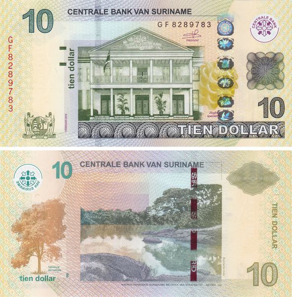10 Dollars, Suriname, 2019, UNC