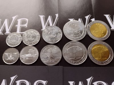5 монет 1, 5, 10, 20, 20 Rials, Ємен, 1993 - 2009 рік, UNC 001725 фото