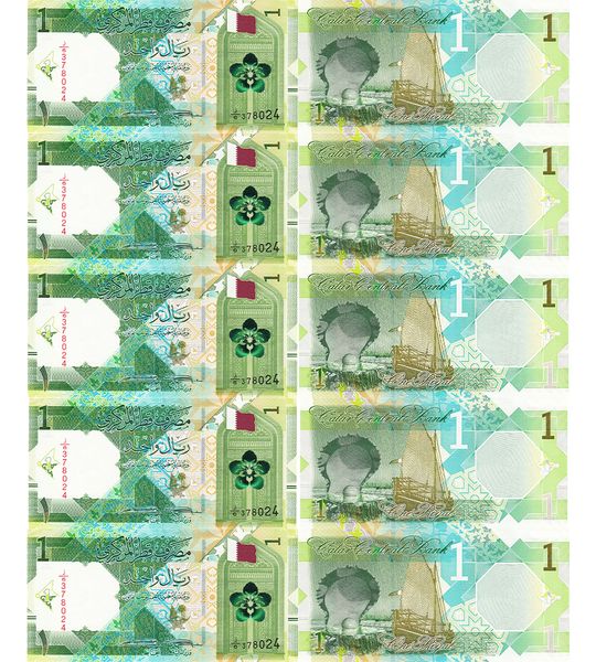10 банкнот 1 Riyal, Катар, 2020 рік, UNC 000945 фото