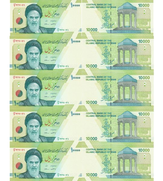 10 банкнот 10000 Rials, Іран, 2017 рік, UNC 000106 фото