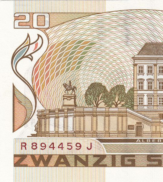 20 Schillings, Austria, 1986, UNC
