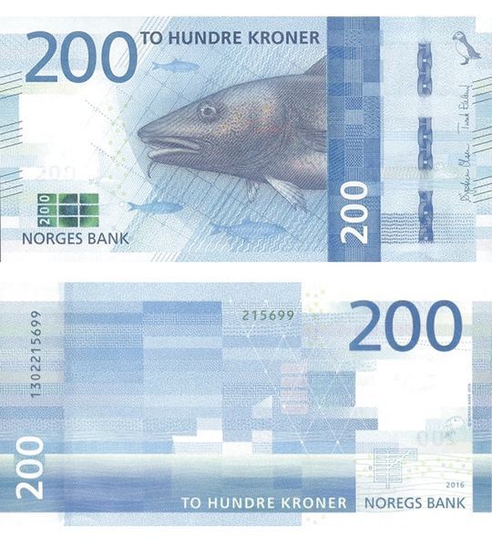 200 Kronen, Norwegen, 2016, UNC 004215 фото 200 Kronen, Norwegen, 2016, UNC 004215 фото