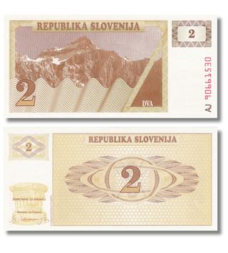 2 Tolarja (Tolars), Slovenia, 1990, UNC