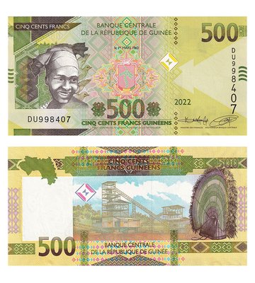 500 Francs, Гвінея, 2022 рік, UNC 001808 фото