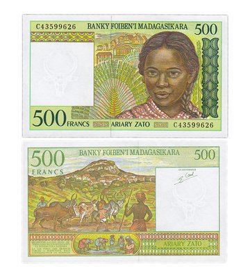 500 Francs, Madagascar, 1998, UNC